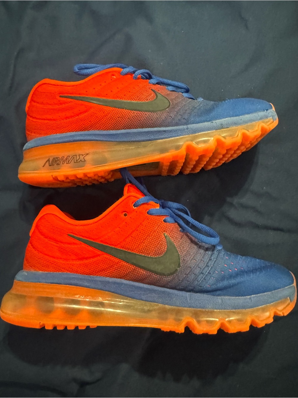 Nike Blue and Orange Gradient Air Max Sneakers